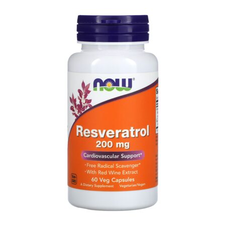 NOW Resveratrol 200mg 60 Veg Capsules