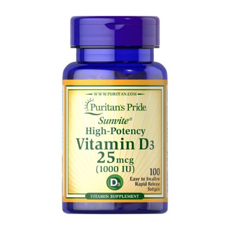 Puritans Pride Vitamin D3 ,25mcg (1000 IU) 100 Softgels