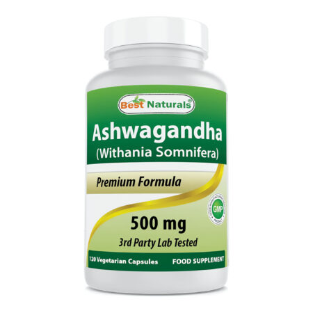 Best Naturals Ashwagandha 500mg 120 Vegetarian Capsules