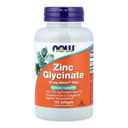 NOW Zinc Glycinate 120 Softgels