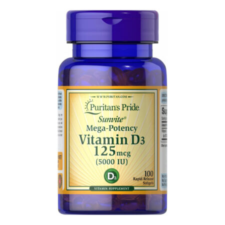 Puritans Pride Vitamin D3, 5000IU 100 Softgels