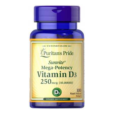 Puritans Pride Vitamin D3, 10.000IU 100 Softgels